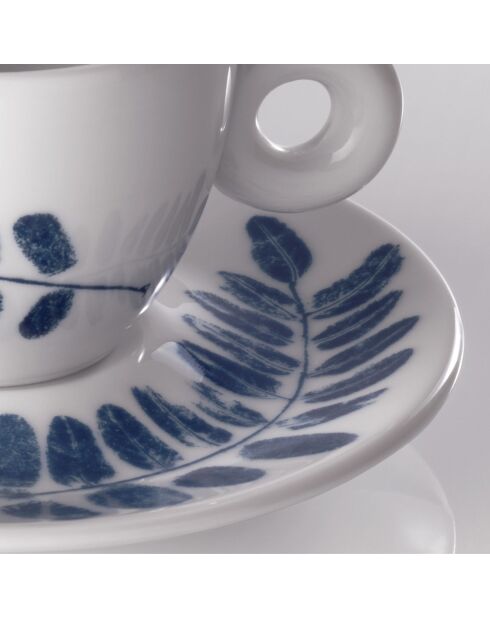 2 Tasses Cappucino en Porcelaine Illy Art Collection Biennale A bleu/blanc - 170 ml