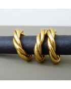 Bague Bouddhiste Torsadée Epaisse dorée