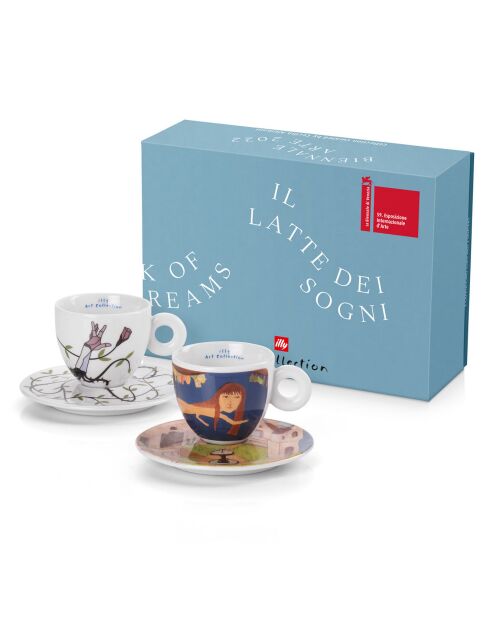 2 Tasses Cappucino en Porcelaine Illy Art Collection Biennale B multicolores - 170 ml