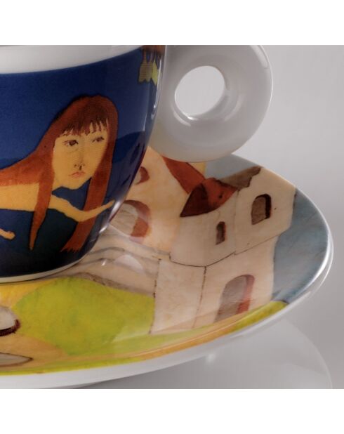2 Tasses Cappucino en Porcelaine Illy Art Collection Biennale B multicolores - 170 ml