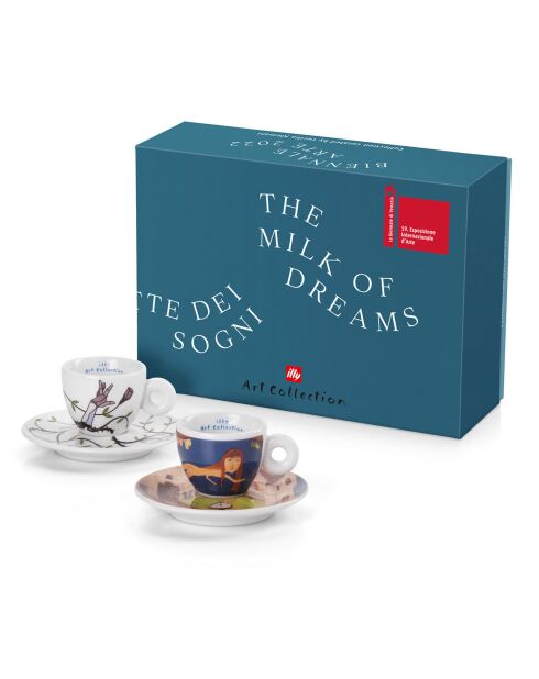 2 Tasses Espresso en Porcelaine Illy Art Collection Biennale B multicolores - 55 ml