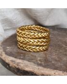 Bracelet Bouddhiste Tressé Epais doré