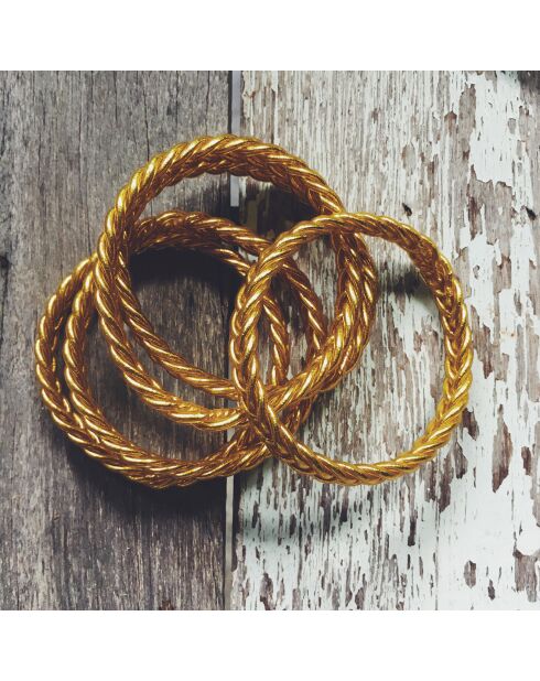 Bracelet Bouddhiste Tressé Fin doré
