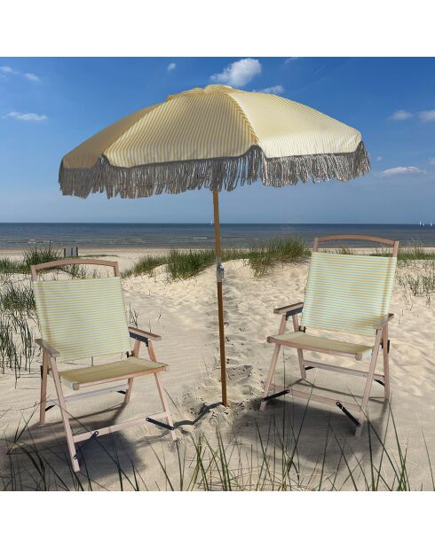 Chaise de plage playa jaune/naturel - 55x65x90 cm