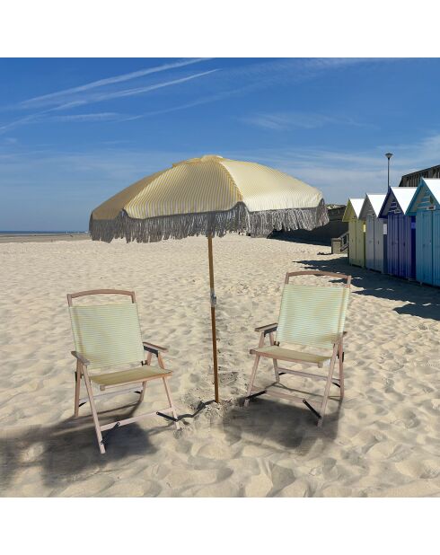 Chaise de plage playa jaune/naturel - 55x65x90 cm
