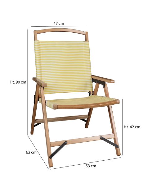 Chaise de plage playa jaune/naturel - 55x65x90 cm