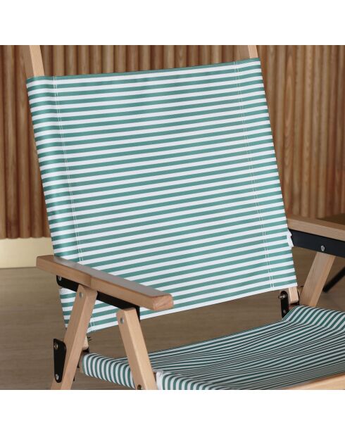 Chaise de plage playa naturel/vert - 55x65x90 cm