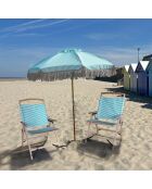 Chaise de plage playa naturel/vert - 55x65x90 cm