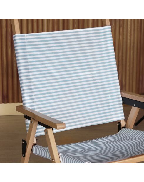 Chaise de plage playa bleu/naturel - 55x65x90 cm