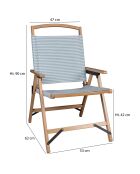 Chaise de plage playa bleu/naturel - 55x65x90 cm