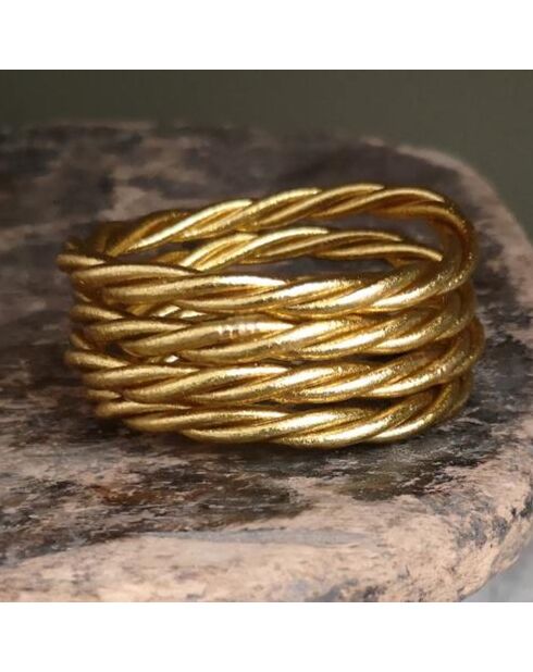 Bracelet Bouddhiste Torsadé Epais doré