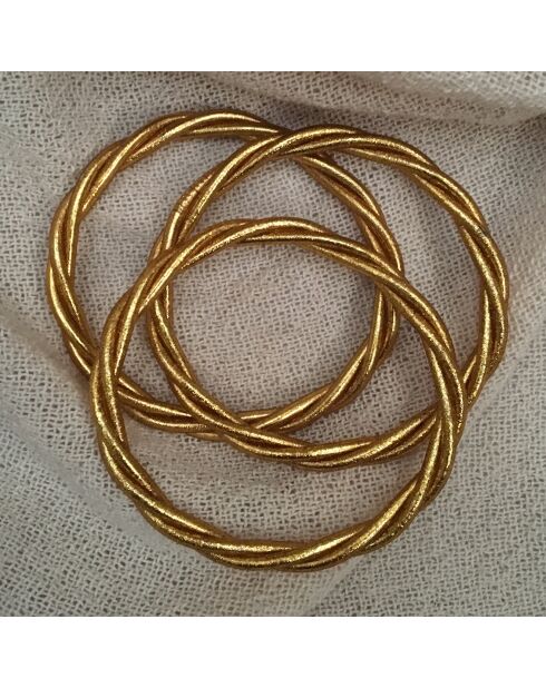 Bracelet Bouddhiste Torsadé Epais doré