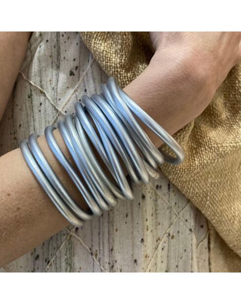 Bracelet Bouddhiste argenté mat