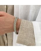 Bracelet Bouddhiste Tressé Fin argenté mat