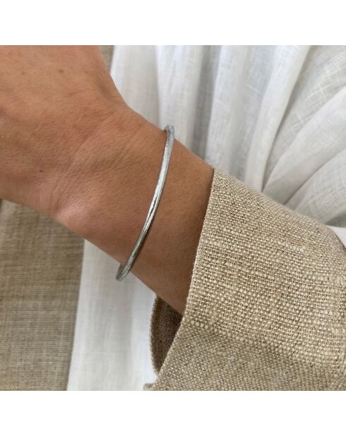 Bracelet Bouddhiste Fin argenté brillant