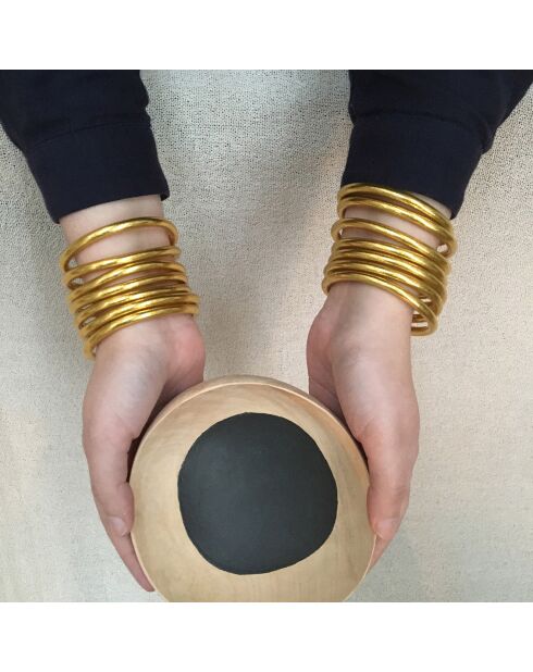 10 Bracelets Bouddhistes Epais doré