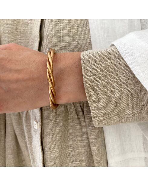 Bracelet Bouddhiste Torsadé Epais cuivré brillant