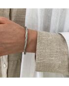 Bracelet Bouddhiste Torsadé Fin argenté brillant
