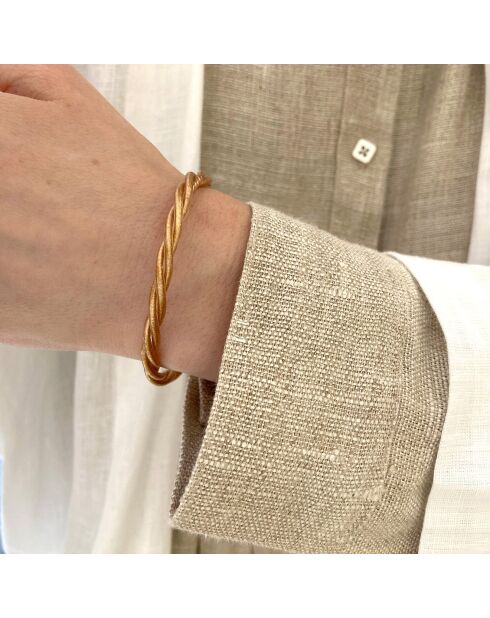 Bracelet Bouddhiste Torsade Fin cuivré brillant