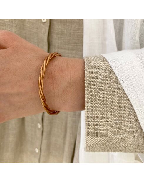 Bracelet Bouddhiste Torsadé Fin cuivré mat