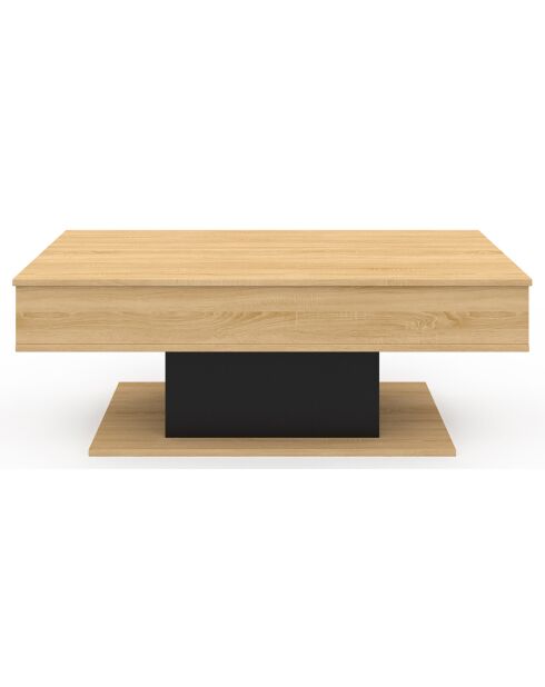 Table basse Tania avec plateau relevable bois/noir - 110x60x40/53 cm