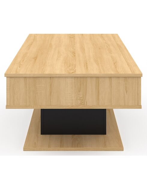 Table basse Tania avec plateau relevable bois/noir - 110x60x40/53 cm