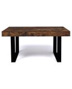 Table repas Brixton plateau 8 personnes effet bois vieilli bois/noir