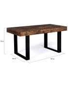 Table repas Brixton plateau 8 personnes effet bois vieilli bois/noir