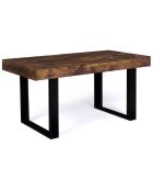 Table repas Brixton plateau 8 personnes effet bois vieilli bois/noir