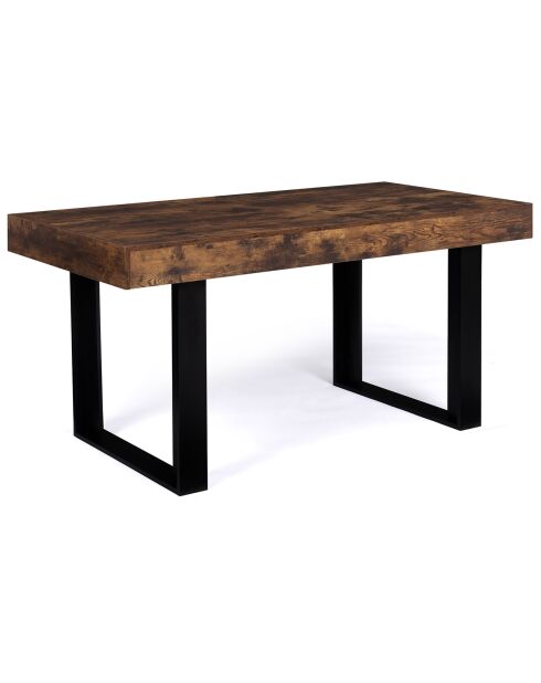 Table repas Brixton plateau 8 personnes effet bois vieilli bois/noir