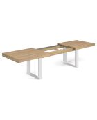 Table repas extensible Brixton bois/blanc - 200/300x90x75 cm