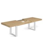 Table repas extensible Brixton bois/blanc - 200/300x90x75 cm