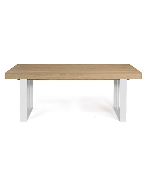 Table repas extensible Brixton bois/blanc - 200/300x90x75 cm