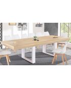 Table repas extensible Brixton bois/blanc - 200/300x90x75 cm