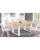 Table repas extensible Brixton bois/blanc - 200/300x90x75 cm