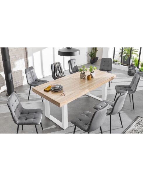 Table repas extensible Brixton bois/blanc - 200/300x90x75 cm