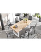 Table repas extensible Brixton bois/blanc - 200/300x90x75 cm