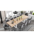 Table repas extensible Brixton bois/blanc - 200/300x90x75 cm