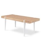 Table repas Hudson 10 personnes bois/blanc - 200x90x76 cm