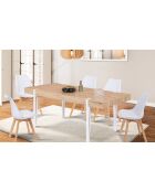 Table repas Hudson 10 personnes bois/blanc - 200x90x76 cm