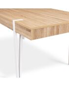 Table repas Hudson 10 personnes bois/blanc - 200x90x76 cm