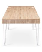 Table repas Hudson 10 personnes bois/blanc - 200x90x76 cm