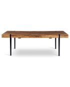 Table repas extensible Hudson plateau effet bois vieilli bois vieilli/noir - Sans rallonge : 200x90x74.5 cm