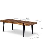 Table repas extensible Hudson plateau effet bois vieilli bois vieilli/noir - Sans rallonge : 200x90x74.5 cm