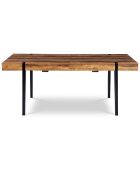 Table repas extensible Hudson plateau effet bois vieilli bois vieilli/noir - Sans rallonge : 200x90x74.5 cm