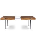 Table repas extensible Hudson plateau effet bois vieilli bois vieilli/noir - Sans rallonge : 200x90x74.5 cm