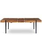 Table repas extensible Hudson plateau effet bois vieilli bois vieilli/noir - Sans rallonge : 200x90x74.5 cm