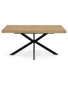 Table repas extensible Memphis plateau avec rangement bois/noir - 160-200x90x75.5 cm