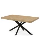 Table repas extensible Memphis plateau avec rangement bois/noir - 160-200x90x75.5 cm