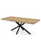 Table repas extensible Memphis plateau avec rangement bois/noir - 160-200x90x75.5 cm